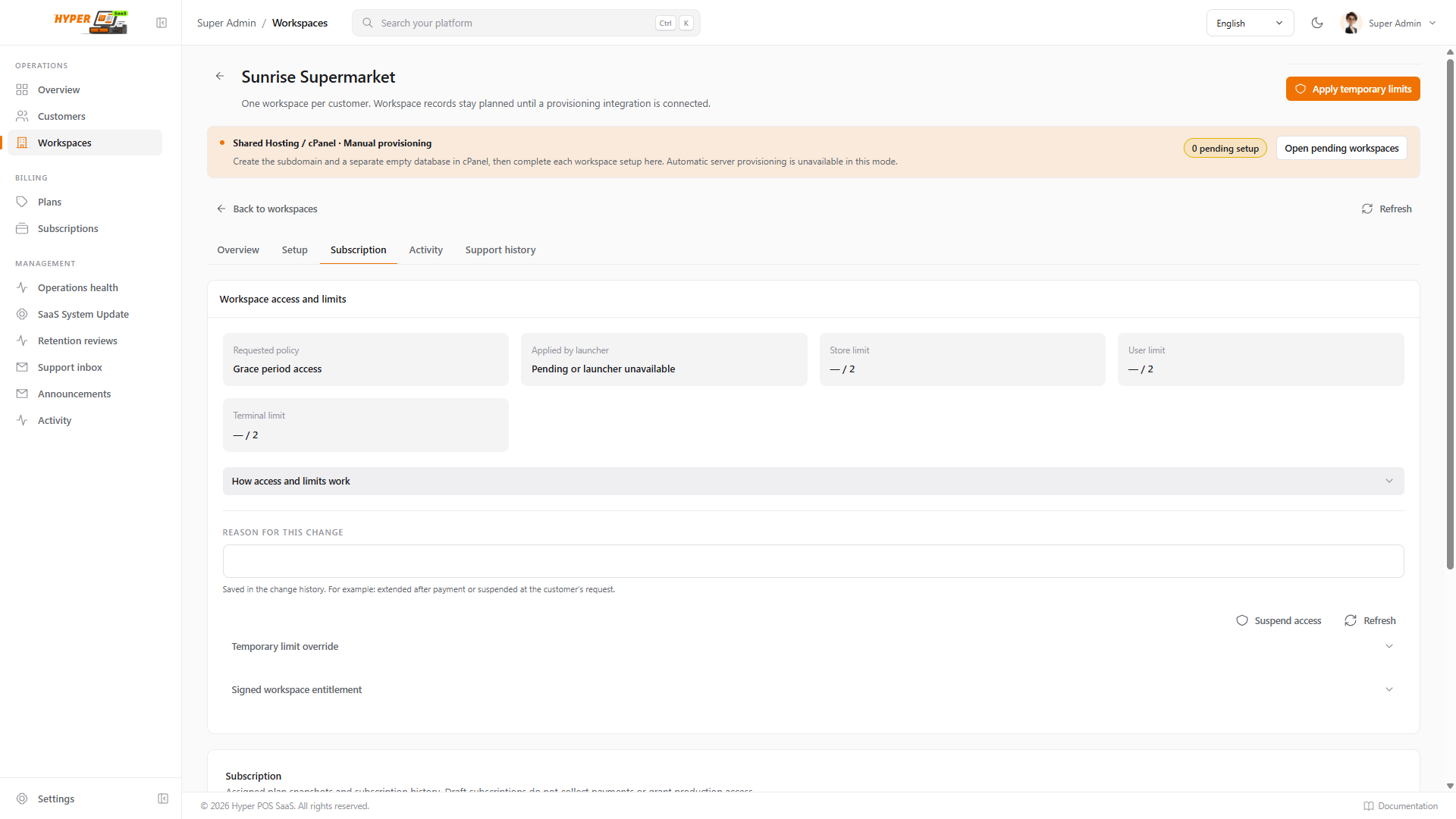 Review the agreement and requested workspace access